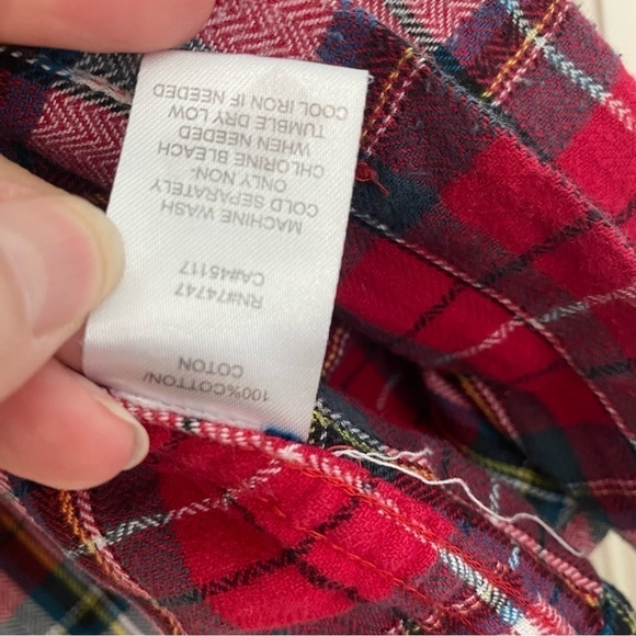 Naturals Shirt Plaid 100% Cotton Button Down with Front Pockets Size L - Picture 5 of 8